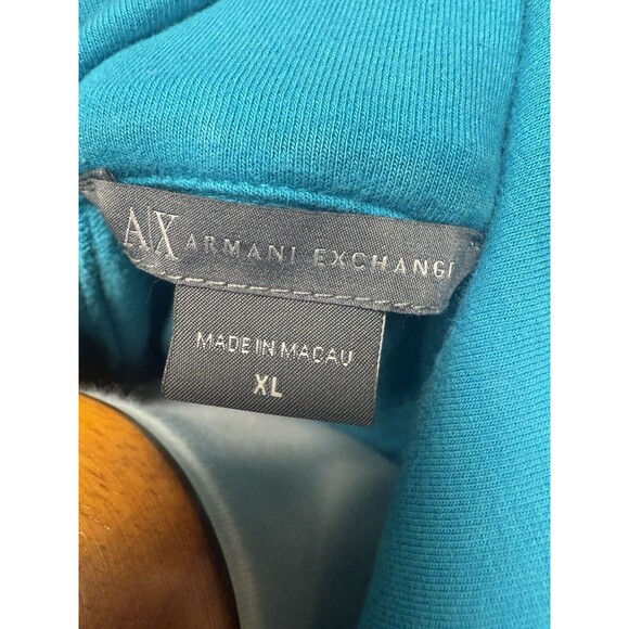 ARMANI ECHANGE XL Sweatshirt Shirt Top Bling 1/4 Zip teal Blue - Picture 5 of 9